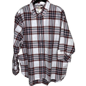 Barbour Women's Sz 6 Bethwin Plaid Long Sleeve Shirt  Button Down NWT
